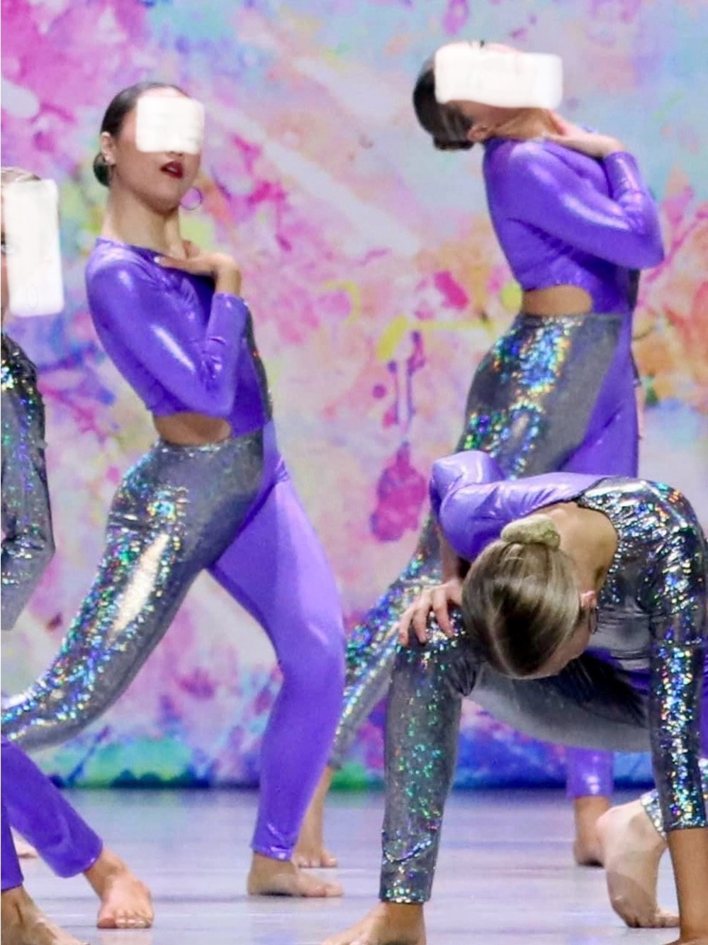 Purple Sequin Panel Dance unitard